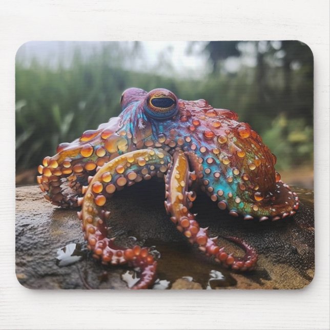 Tapis De Souris Octopus arc-en-ciel (Devant)