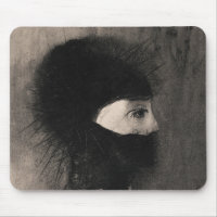 Odilon Redon. Armure. Face de femme sombre. Symbol