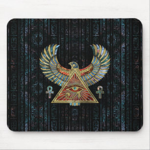 Tapis De Souris Oeil de Horus - de pierre gemme et d'or de Wadjet
