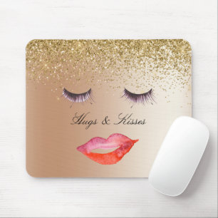 Tapis De Souris Oeil et lèvres Gold Parties scintillant Ombre