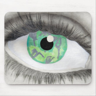 Tapis De Souris Oeil vert avec des silhouettes de danseur dans