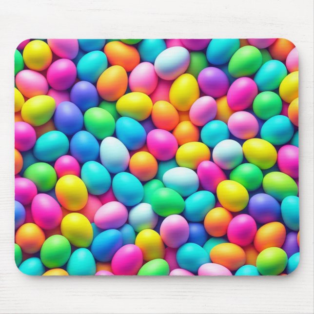 Tapis De Souris Oeuf de Pâques aux couleurs vives/Printemps (Devant)