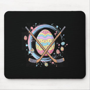 Tapis De Souris Œuf de Pâques jouant au hockey sur glace Sports mi