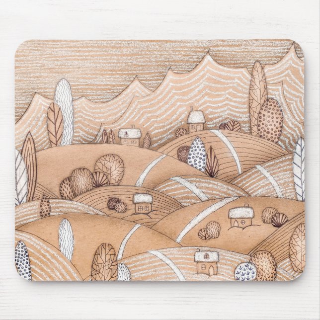 Tapis De Souris Oeuvre artisanale du village de pain d'épices | Pa (Devant)