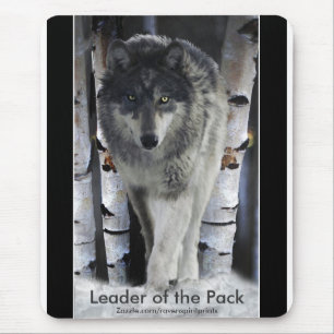 Tapis De Souris OEuvre d'art faunique du loup de bois, de la neige