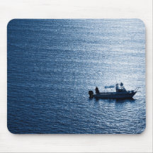 Œuvre d'art minimaliste océan poissonner bleu