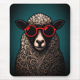 Tapis De Souris Oeuvre murale de moutons cool