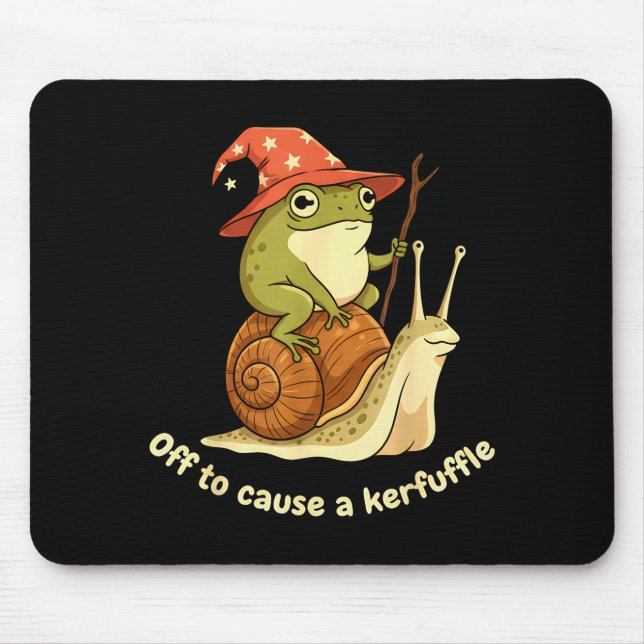 Tapis De Souris Off To Cause A Kerfuffle Funny Cowboy Frog Meme  (Devant)