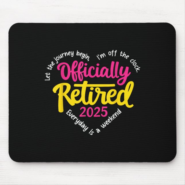 Tapis De Souris Officiellement Retraité 2025 Heart Men Femmes (Devant)