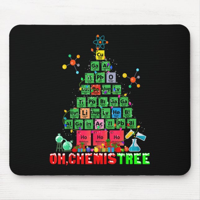 Tapis De Souris Oh Chemistree Christmas Tree Xmas Lumières Chimie (Devant)
