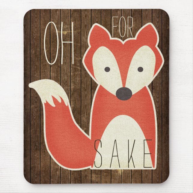 Tapis De Souris Oh pour l'effet en bois de saké de Fox (Devant)