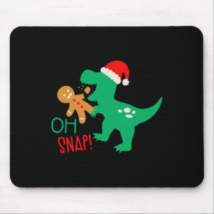 Tapis De Souris Oh Snap Biscuit Dinosaure Père Noël Noël Drôle