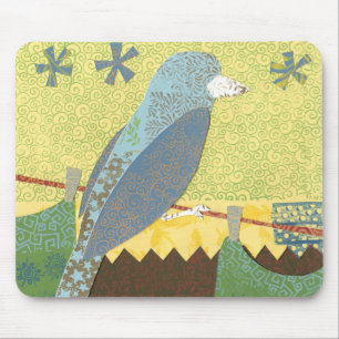 Tapis De Souris Oiseau coloré sur un fil
