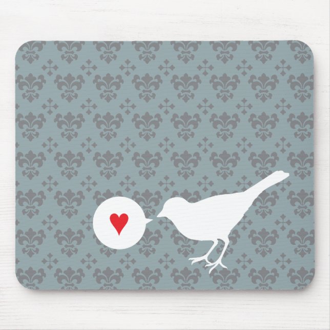 Tapis De Souris Oiseau dans le mousepad d'amour (Devant)