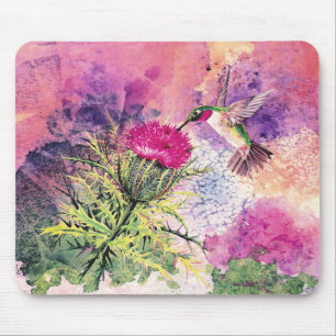 Tapis De Souris Oiseau de mer, chardon, chardon, art d'imprimer Mo