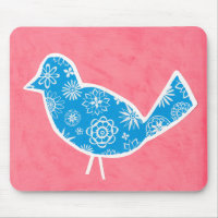 Oiseau décoratif avec Motifs sur Arrière - plan ro
