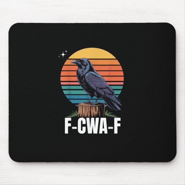 Tapis De Souris Oiseau drôle rétro F-Caw-F Corbeau Corbeau Oiseau  (Devant)