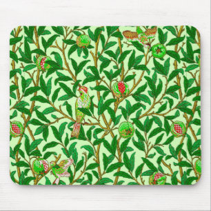 Tapis De Souris Oiseau et grenade Art Nouveau, Vert citron