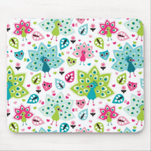 Tapis De Souris oiseau et hibou de paon