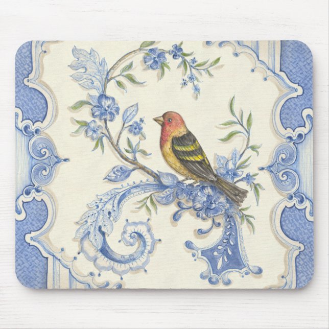 Tapis De Souris Oiseau Mousepad de Chinoiserie de Kate McRostie (Devant)