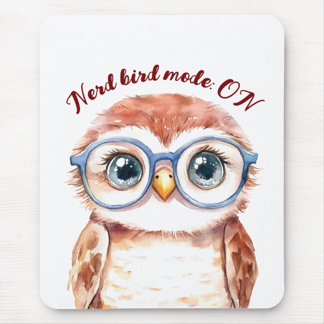 Tapis De Souris Oiseau Nerd geek (Devant)