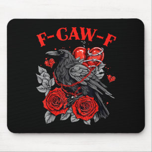 Tapis De Souris Oiseau noir drôle F-caw-f Anti Saint-Valentin Céli