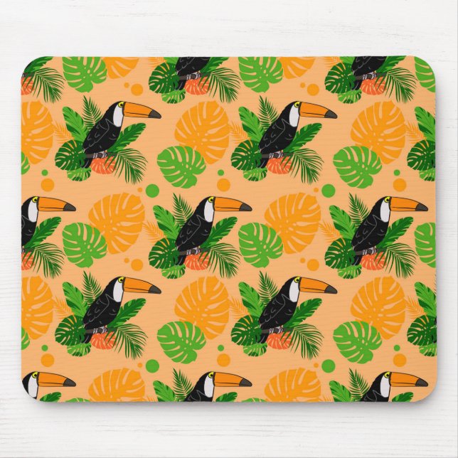 Tapis De Souris Oiseau tropical Toucan Motif sans couture (Devant)
