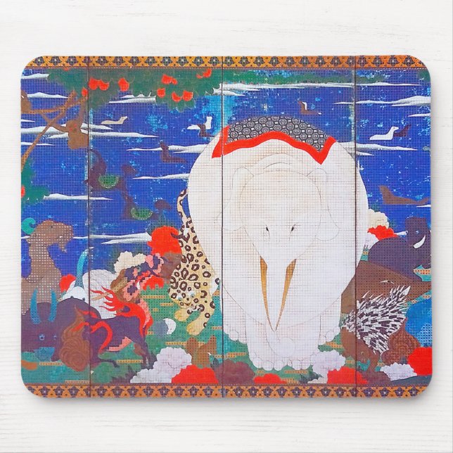 Tapis De Souris Oiseaux, animaux et Plantes floraux(droite)Jakuchu (Devant)