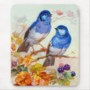 Tapis De Souris Oiseaux bleus