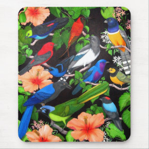 Tapis De Souris Oiseaux de jungle du Mexique