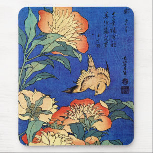 Tapis De Souris Oiseaux et fleurs japonais
