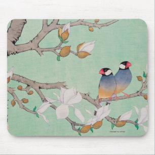 Tapis De Souris Oiseaux jumeaux dans les branches
