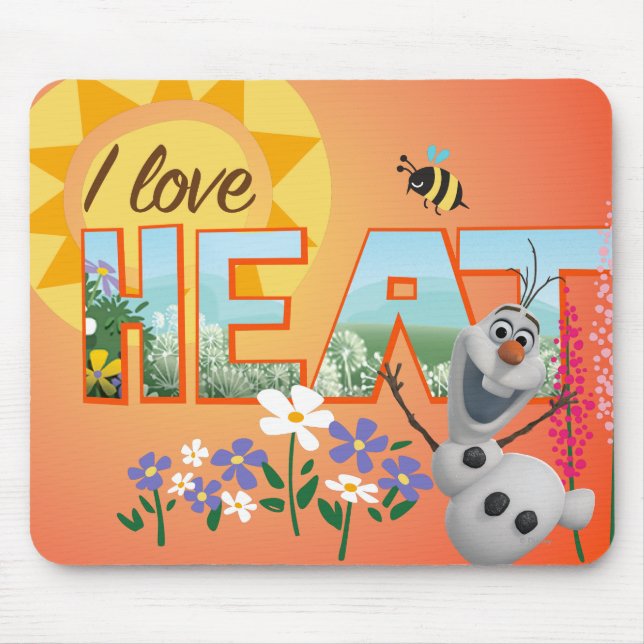 Tapis De Souris Olaf | J'aime la chaleur et le soleil (Devant)