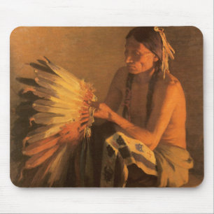 Tapis De Souris Old War Bonnet par Joseph Henry Sharp