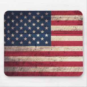Tapis De Souris Old wooden American Flag