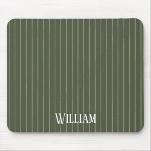Tapis De Souris Olive Pinstripes