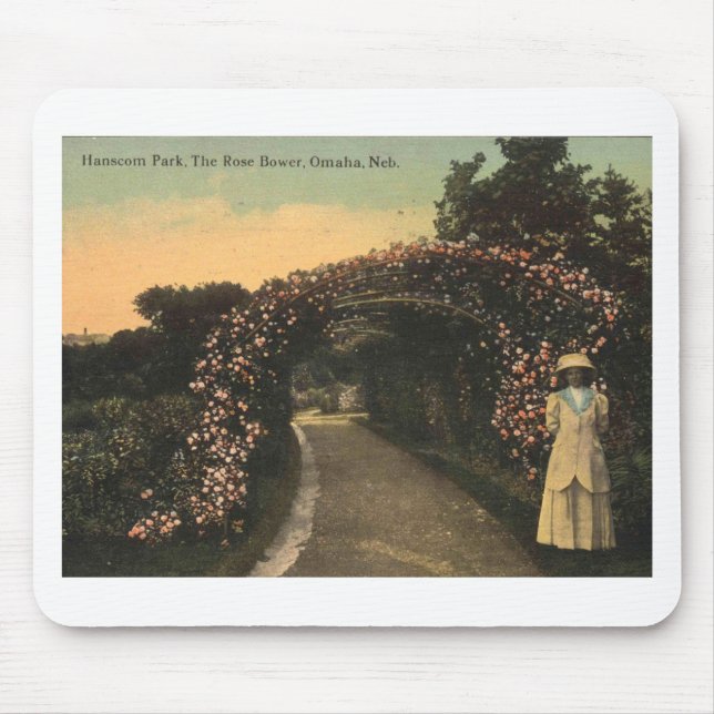 Tapis De Souris Omaha Nebraska 1913 Hanscom Park Vintage (Devant)