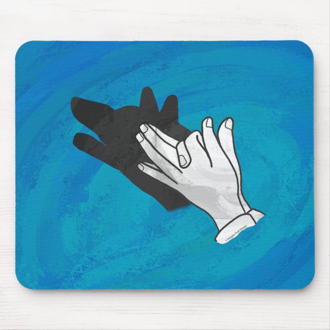 Tapis De Souris Ombre de loup sur bleu (Devant)