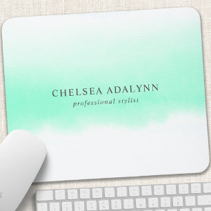 Tapis De Souris Ombre Vert Menthe Aquarelle Minimaliste Entreprise