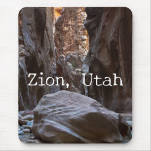 Tapis De Souris Ombres et lumière dans les narrées. Zion, Utah