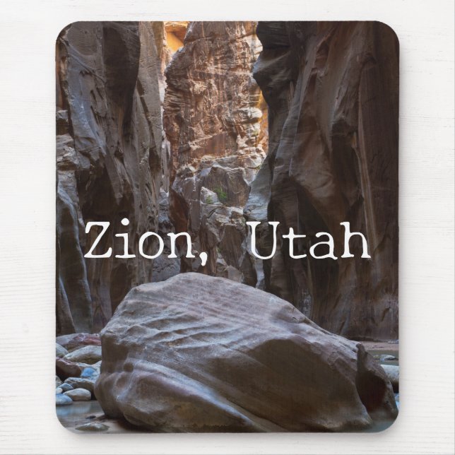Tapis De Souris Ombres et lumière dans les narrées. Zion, Utah (Devant)