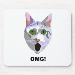 Tapis De Souris OMG ! CAT 'ce qu'il a vu ? '