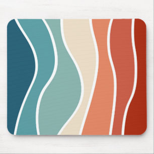 Tapis De Souris Ondes colorées de style rétro