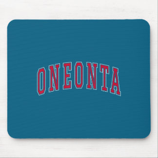 Tapis De Souris Oneonta New York Souvenir College Style Red Text T