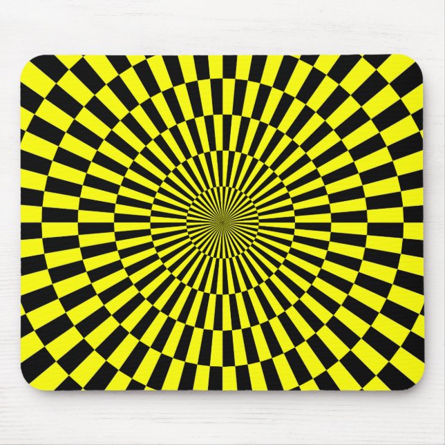 Tapis De Souris Op Art - Jaune et Noir (Devant)