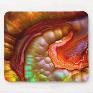 Tapis De Souris Opale de feu iridescente rouge
