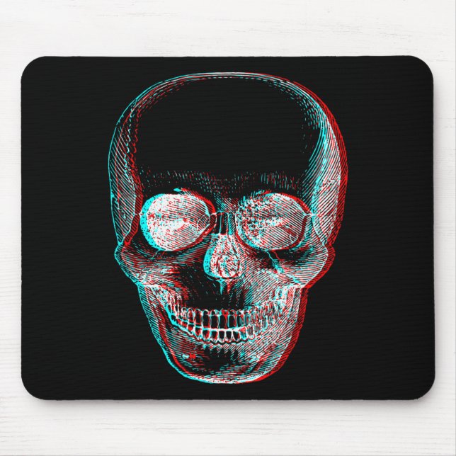 Tapis De Souris Optical Illusion Halloween Skeleton Skull  (Devant)