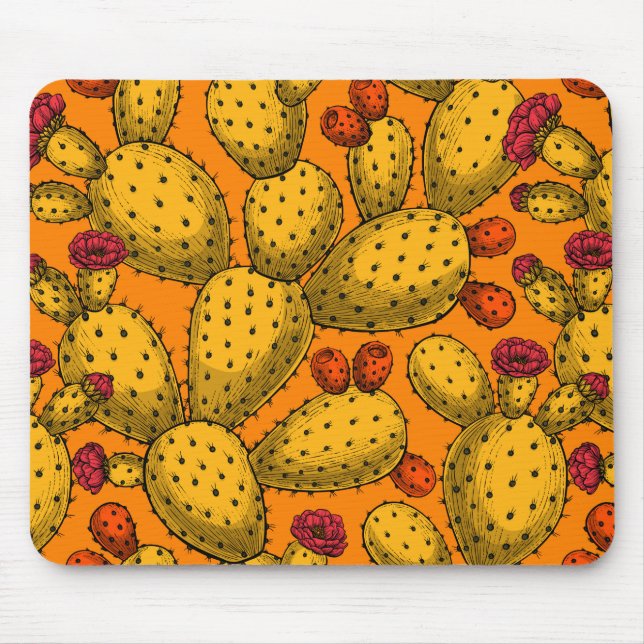 Tapis De Souris Opuntie de floraison en jaune (Devant)