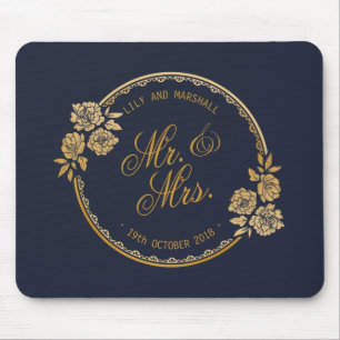 Tapis De Souris Or élégant personnalisé épousant   Mousepad