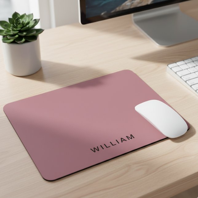 Tapis De Souris Or et monogramme Rose personnalisé | Personnalisé  (Créateur téléchargé)